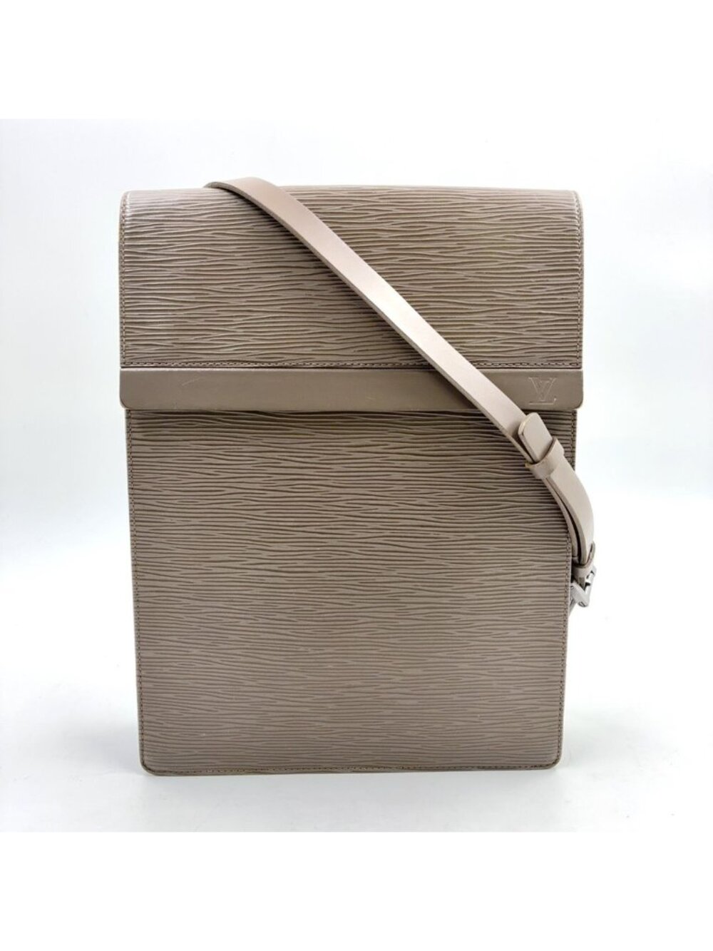 Louis Vuitton la Epi Pepper Leather Gray Shoulder Bag Silver